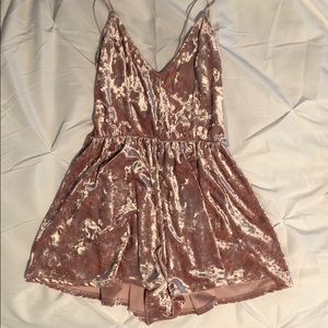 LA Hearts Pink Velvet Romper